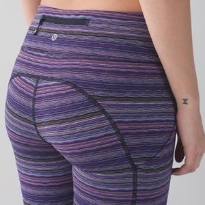 Lululemon Purple Striped Sport Capris